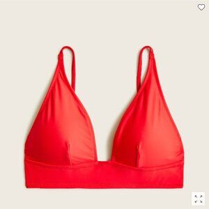 J.Crew Plunge V-neck bikini top in Bright Cerise Red Small BC120